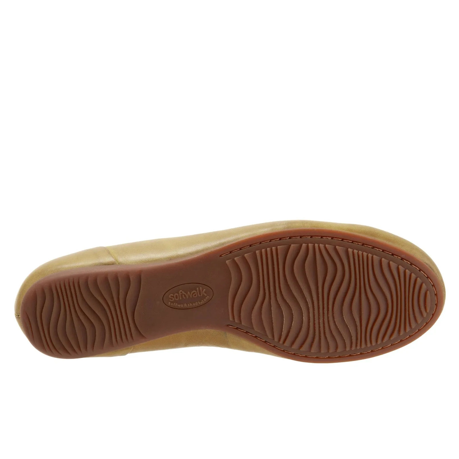 Softwalk Sonoma S1862-322 Womens Green Narrow Leather Ballet Flats Shoes