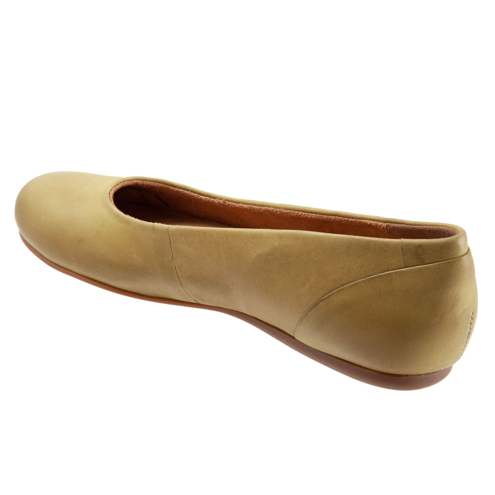 Softwalk Sonoma S1862-322 Womens Green Narrow Leather Ballet Flats Shoes