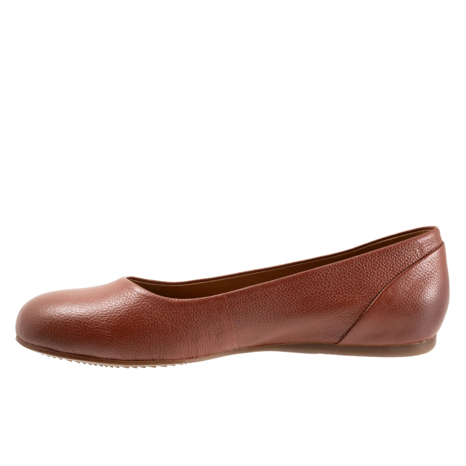Softwalk Sonoma S1862-650 Womens Brown Wide Leather Ballet Flats Shoes
