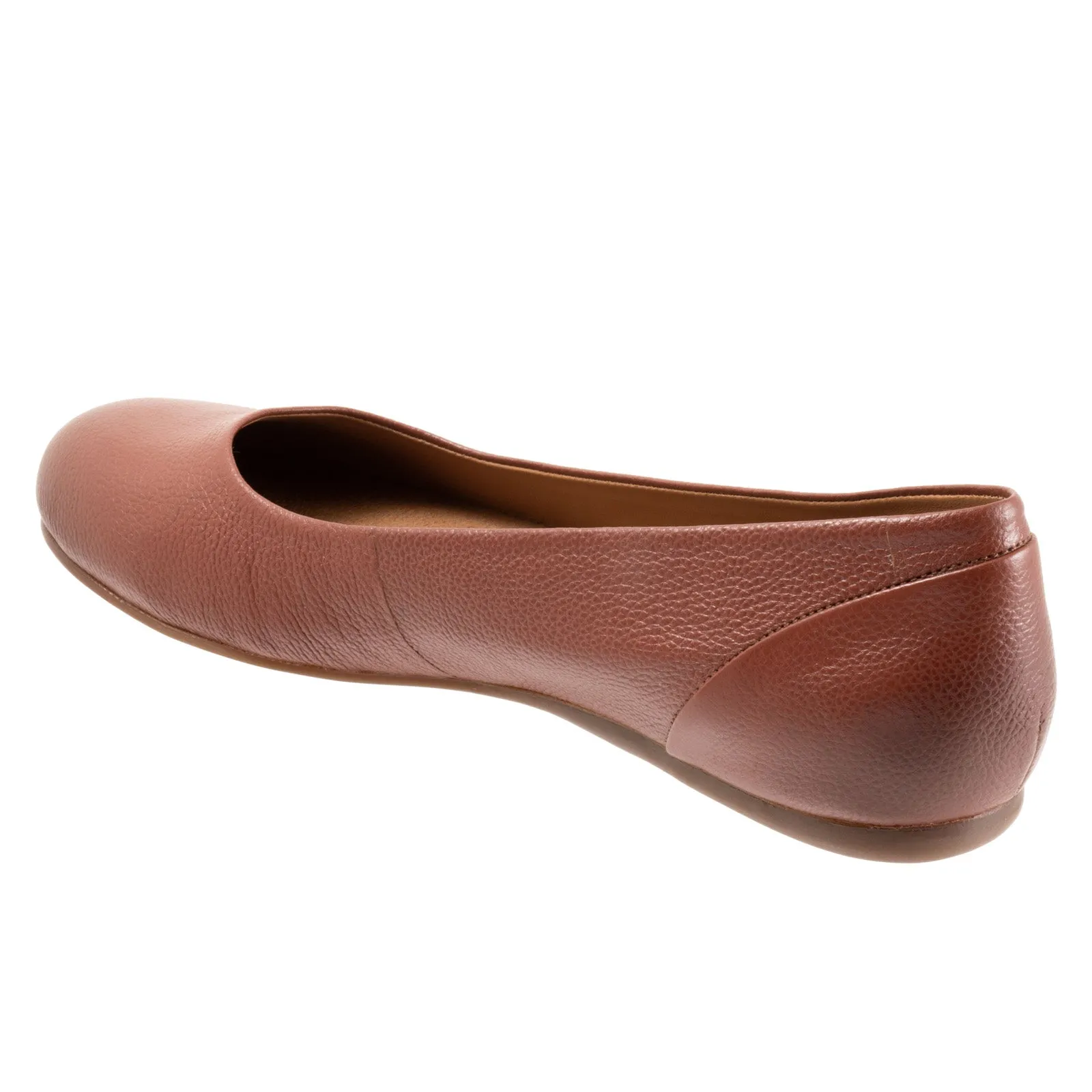 Softwalk Sonoma S1862-650 Womens Brown Wide Leather Ballet Flats Shoes