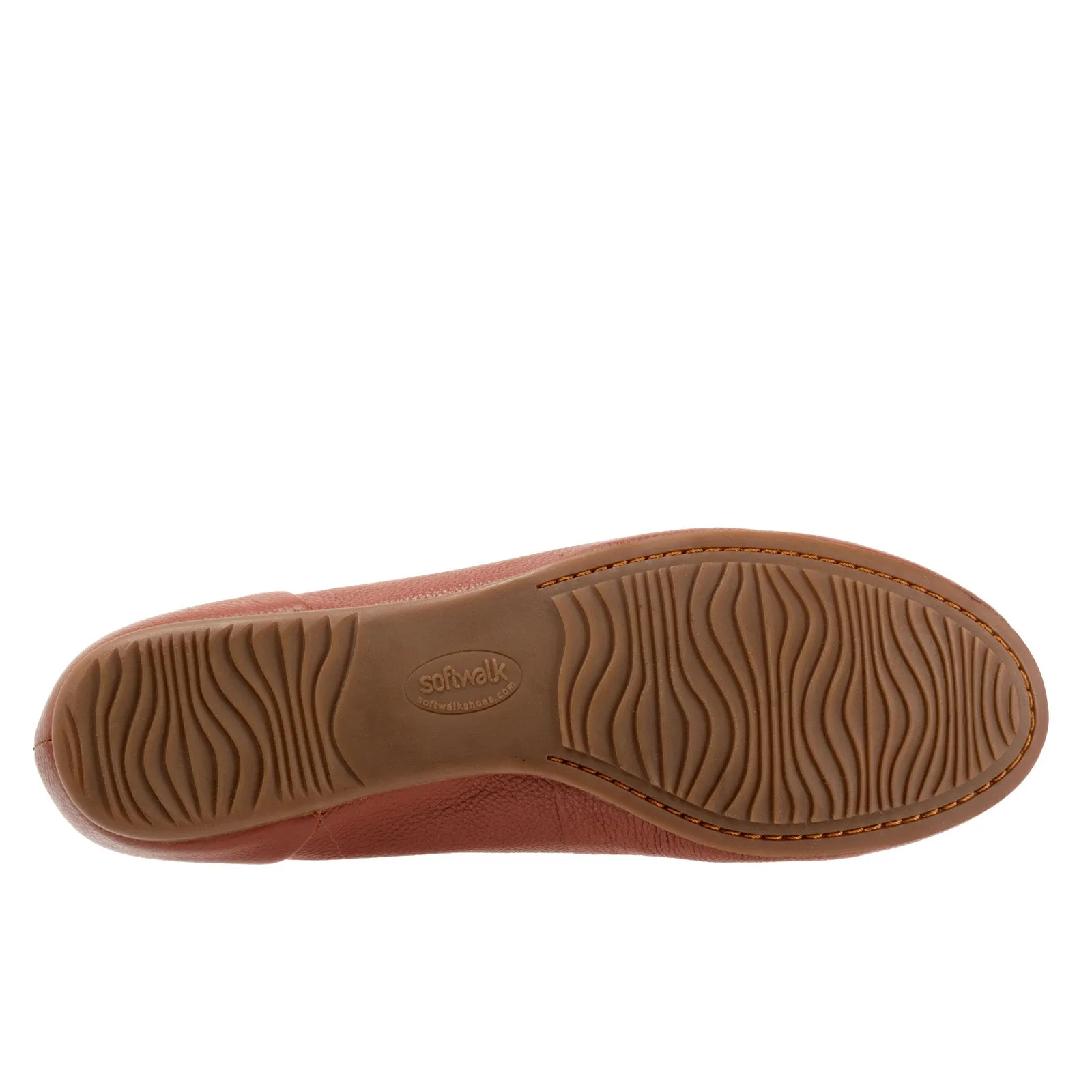 Softwalk Sonoma S1862-650 Womens Brown Wide Leather Ballet Flats Shoes