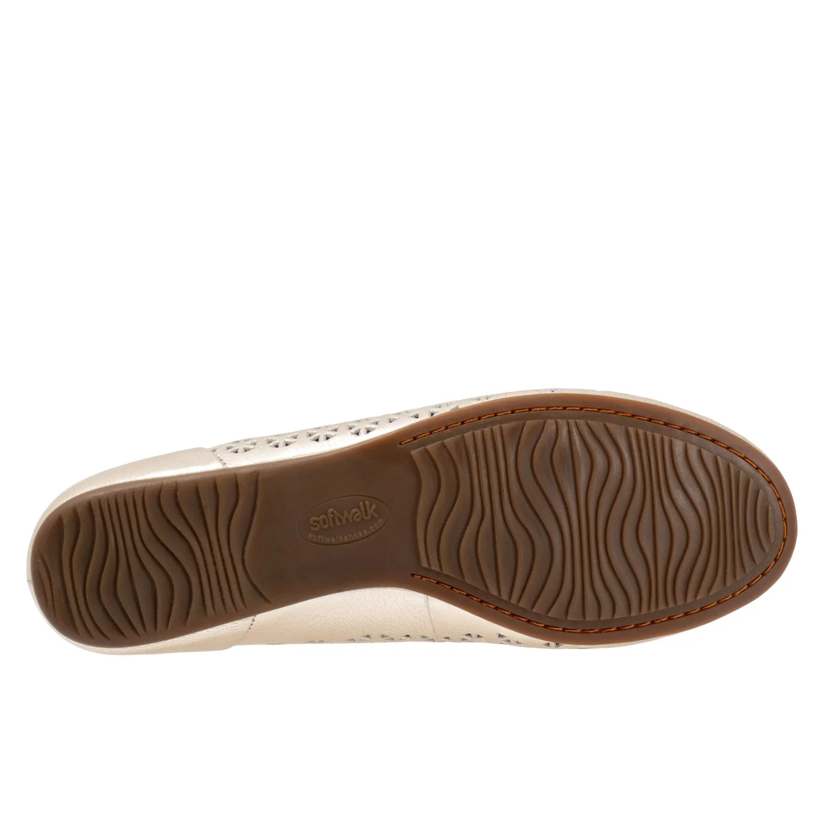 Softwalk Sonoma S1862-732 Womens Beige Leather Slip On Ballet Flats Shoes