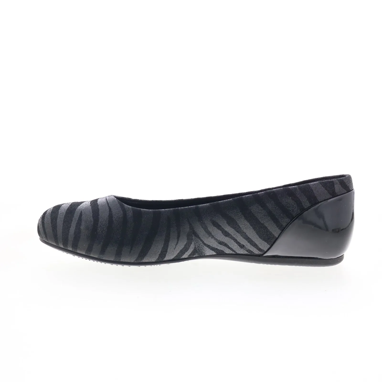 Softwalk Sonoma S1862-941 Womens Black Wide Leather Ballet Flats Shoes