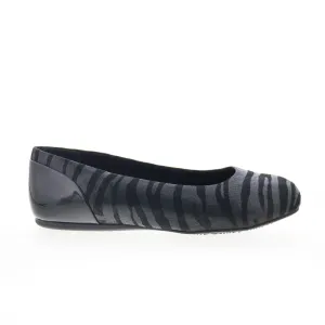Softwalk Sonoma S1862-941 Womens Black Wide Leather Ballet Flats Shoes