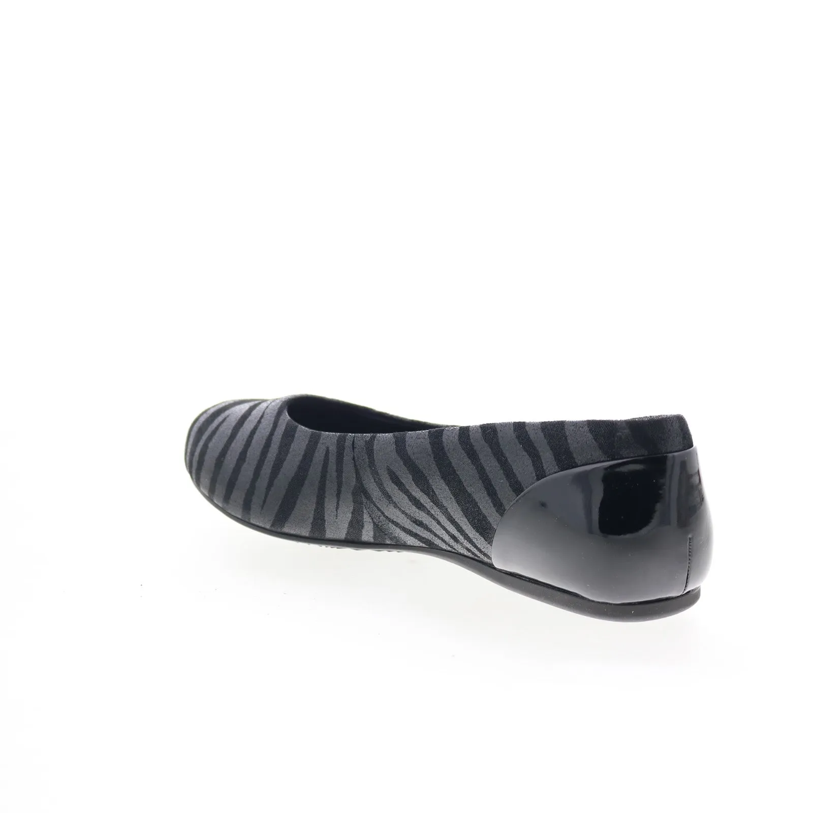 Softwalk Sonoma S1862-941 Womens Black Wide Leather Ballet Flats Shoes