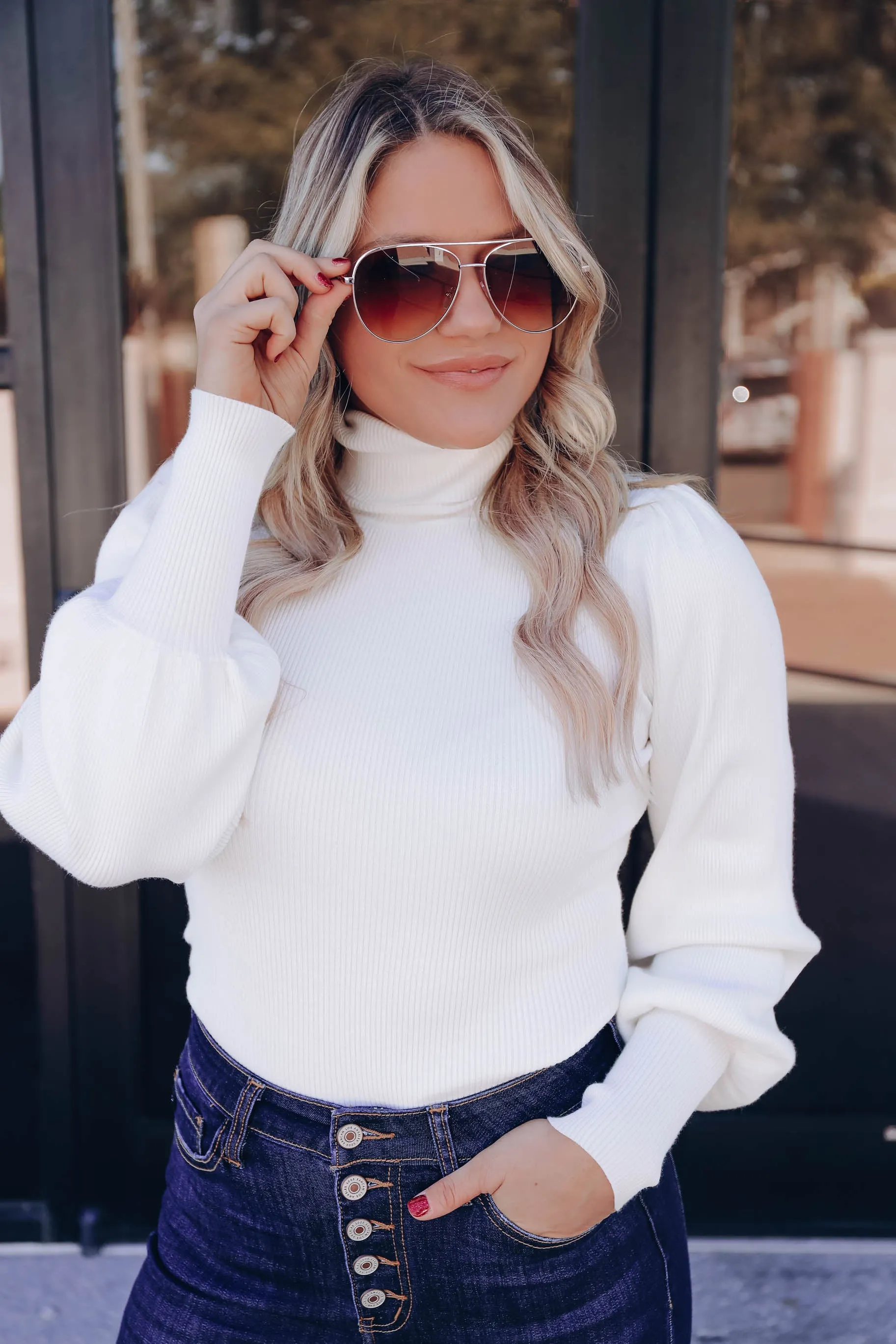 Spartan Turtleneck Sweater - White