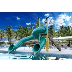 Spectrum Aquatics - Double Flume 90°/360° Triangle Deck