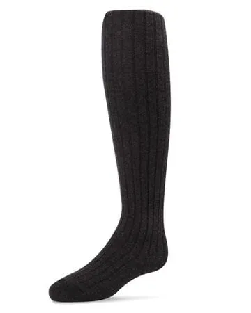 Spot-On Basics Girls Ribbed Cotton Sweater Tights - Black SP-3405