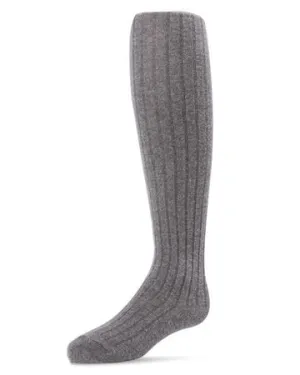 Spot-On Basics Girls Ribbed Cotton Sweater Tights - Light Gray Heather SP-3405