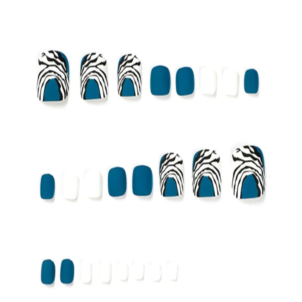 Square Toe Blue black and white lines