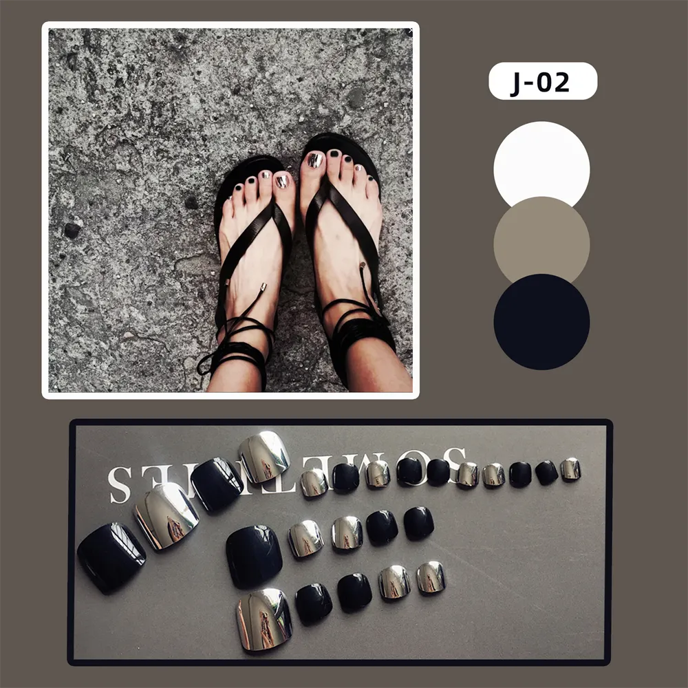 Square Toe Silver and Black