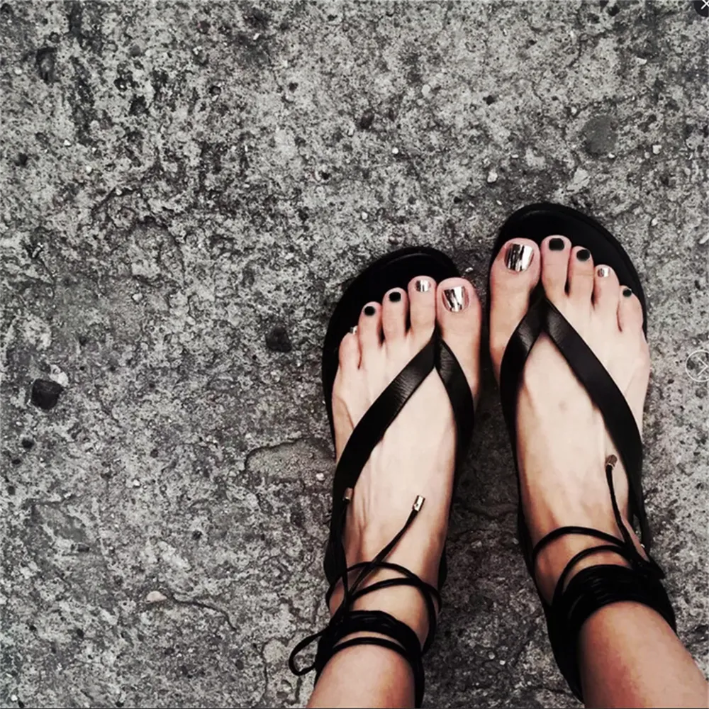 Square Toe Silver and Black