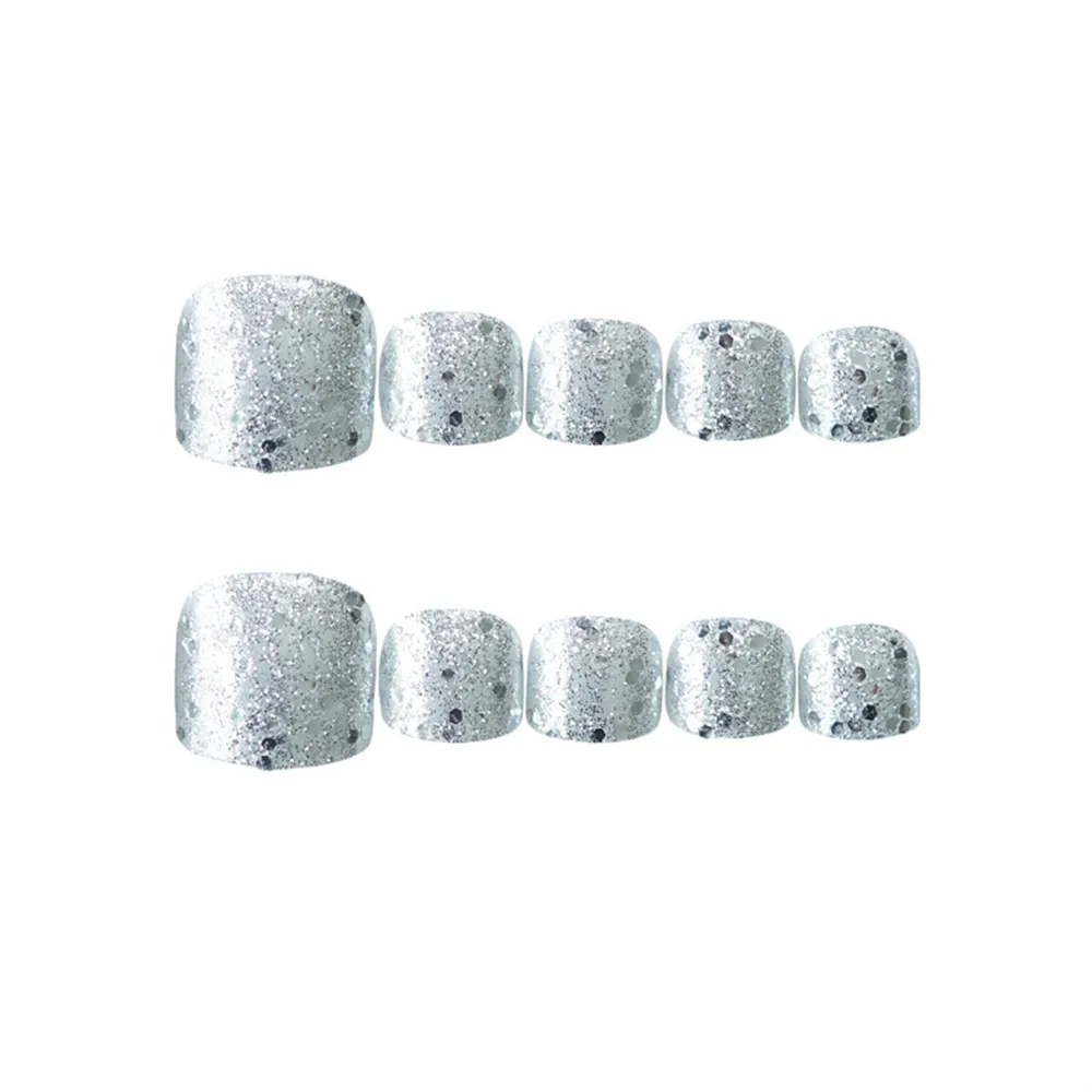 Square Toe Silver Large Sequin