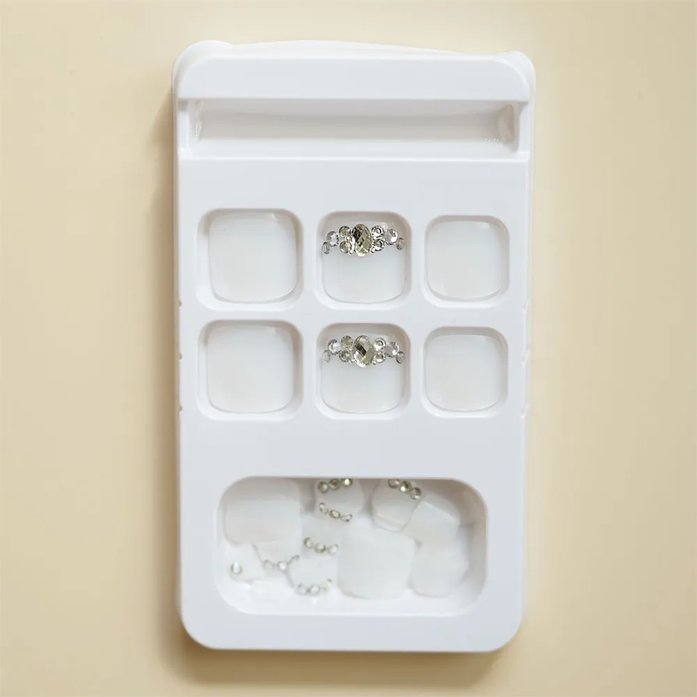 Square Toe Transparent Silver Beads