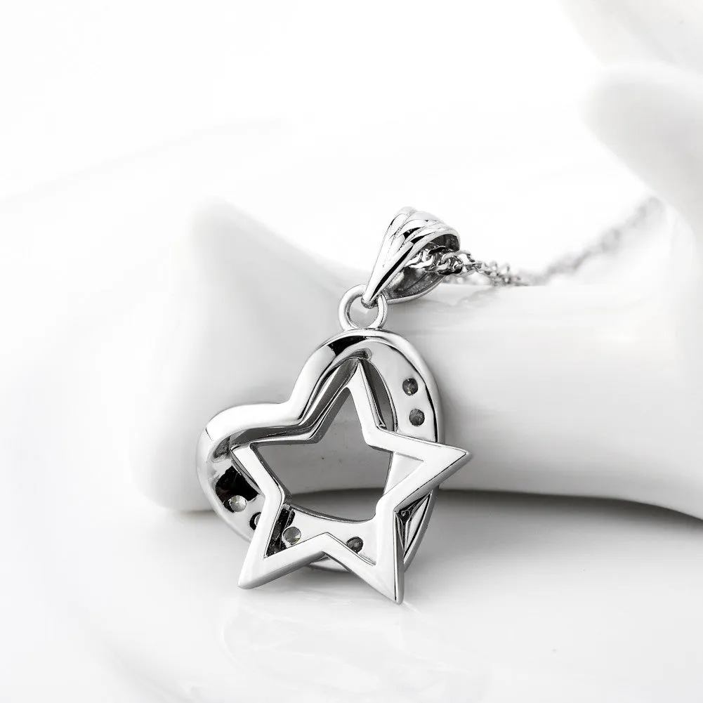 Star in Heart Pendant Necklace