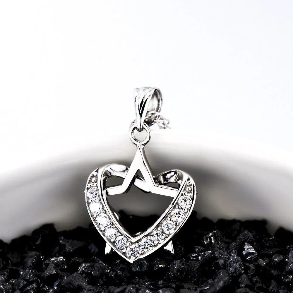 Star in Heart Pendant Necklace