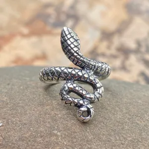 Sterling Silver Antiqued Snake Bypass Toe Ring