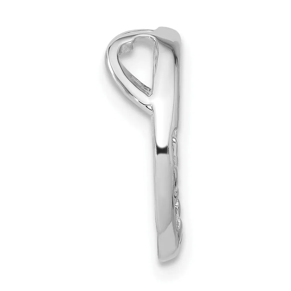 Sterling Silver Rhodium-plated Greek Circle Slide