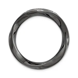 Sterling Silver Stackable Expressions Blk-plated Med Polished Chain Slide