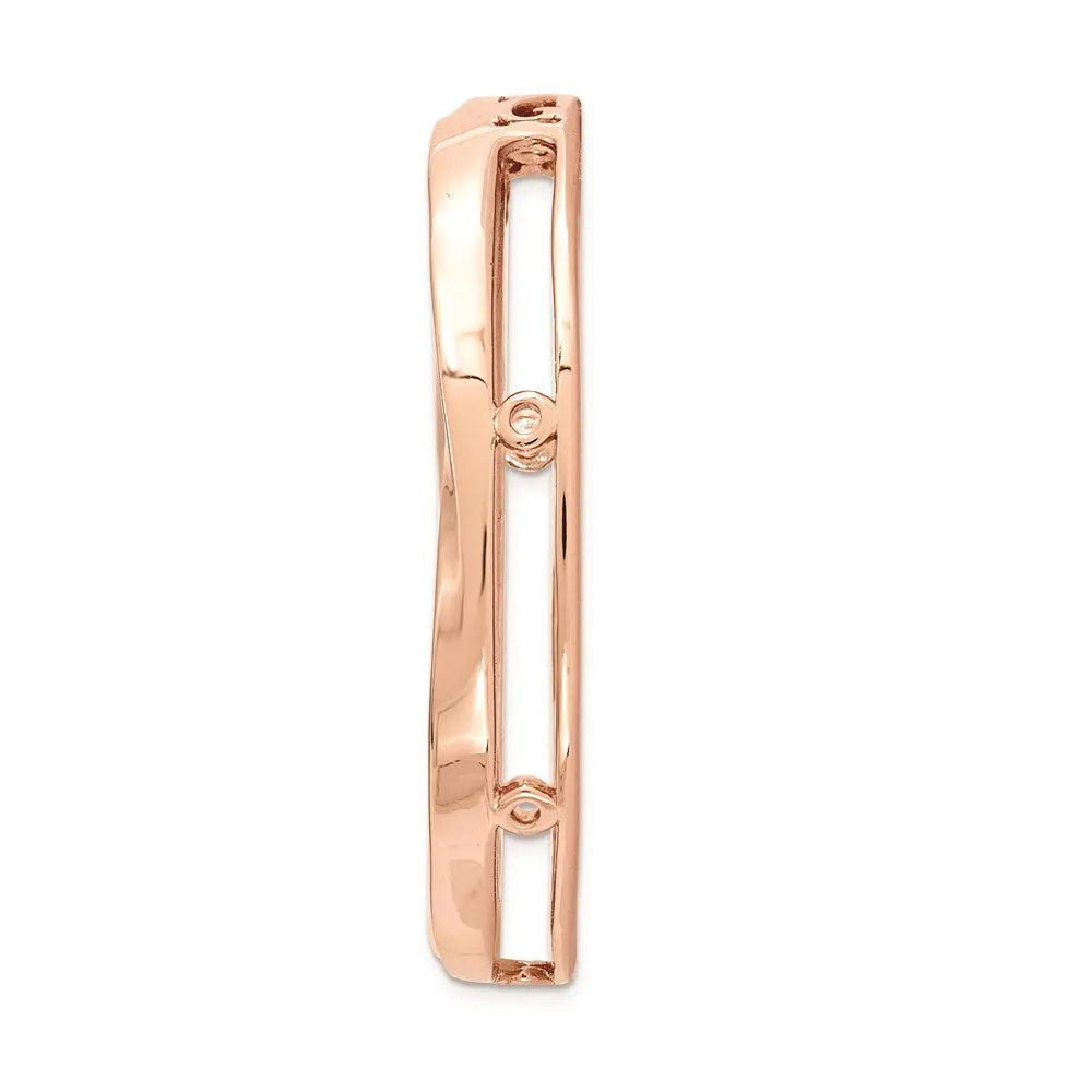 Sterling Silver Stackable Expressions Rose-tone Large Polished Chain Slide