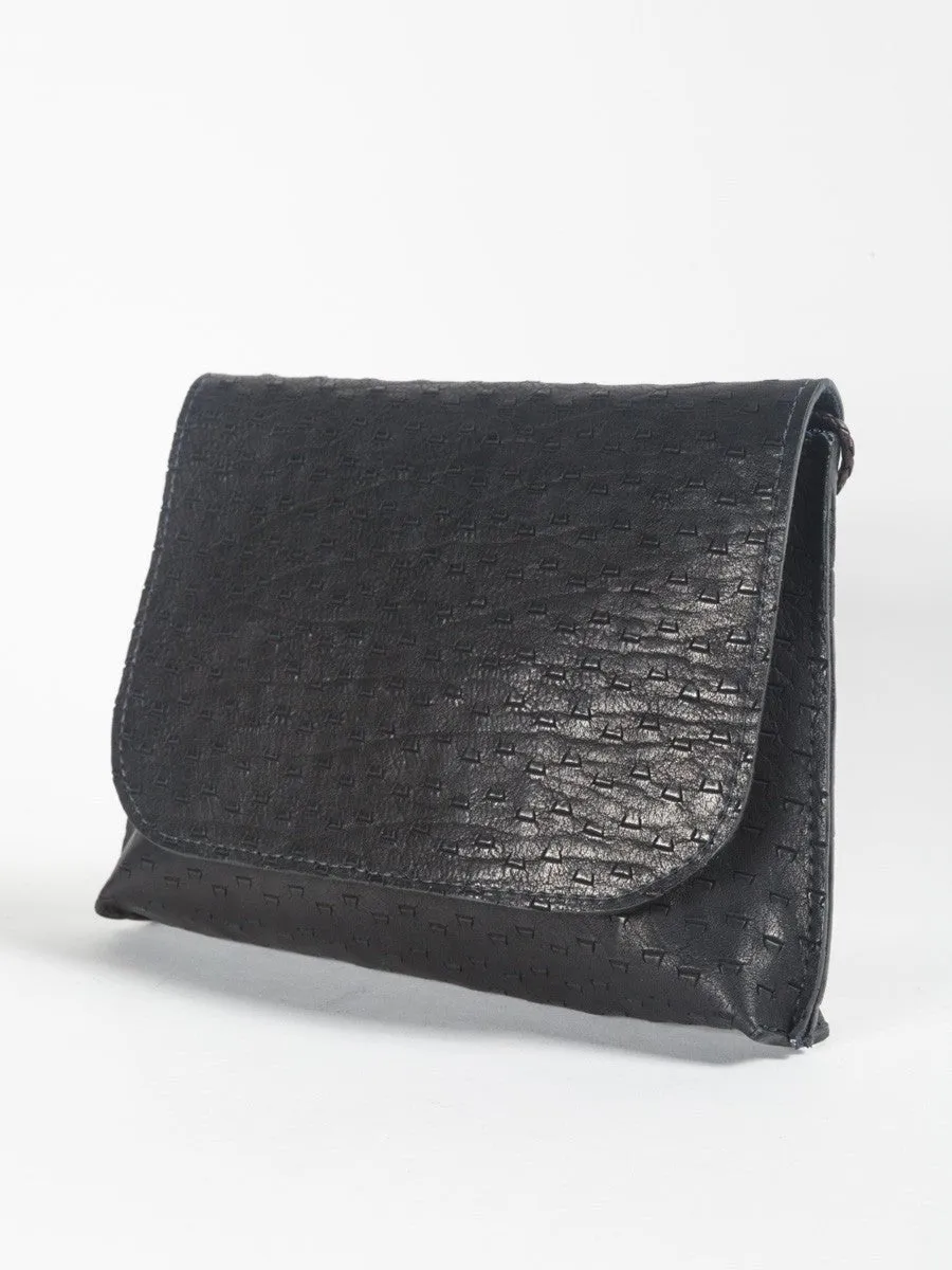 strappy foldover - black gash