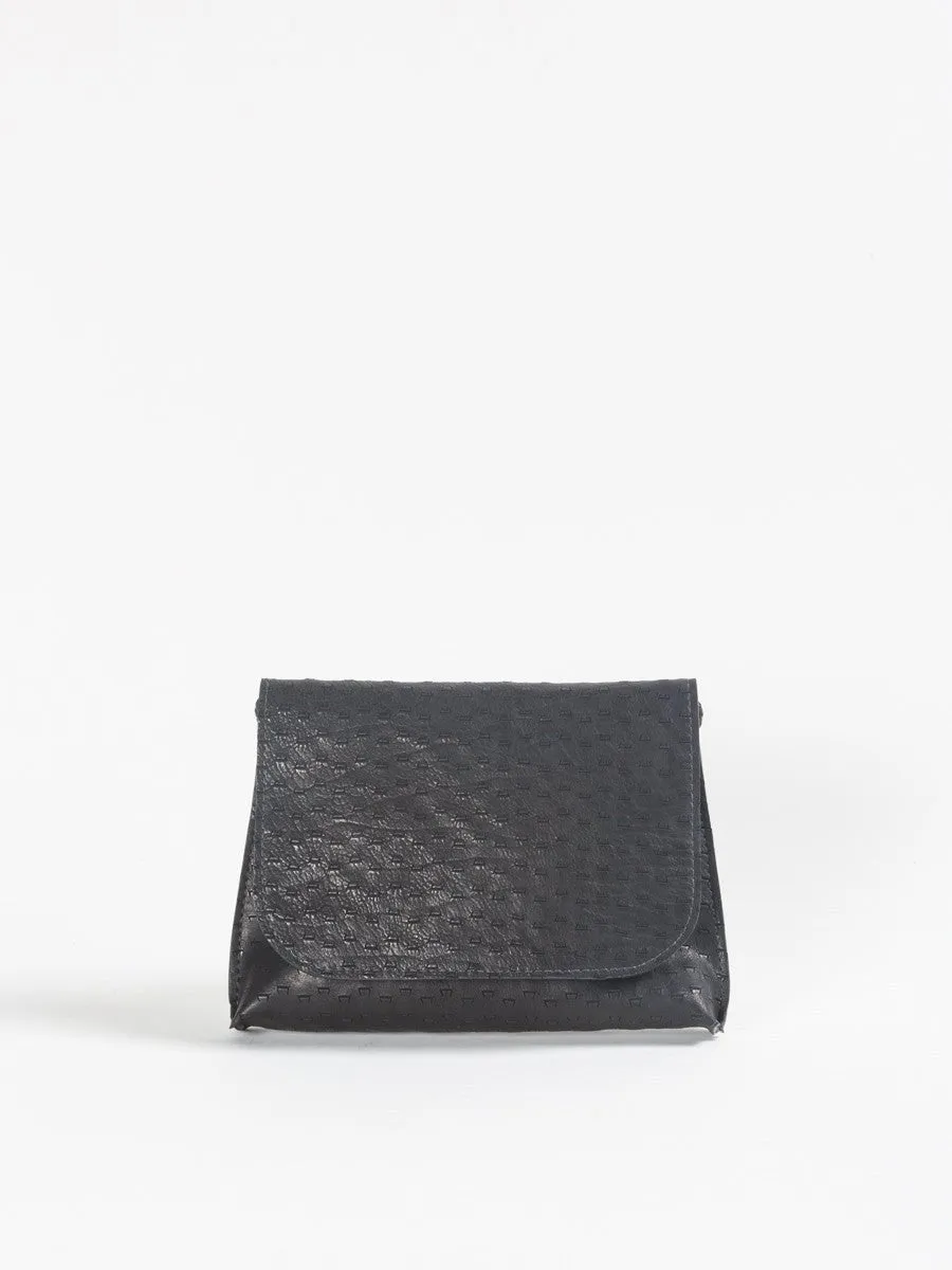 strappy foldover - black gash
