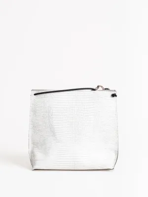 strappy pouch - white lizard