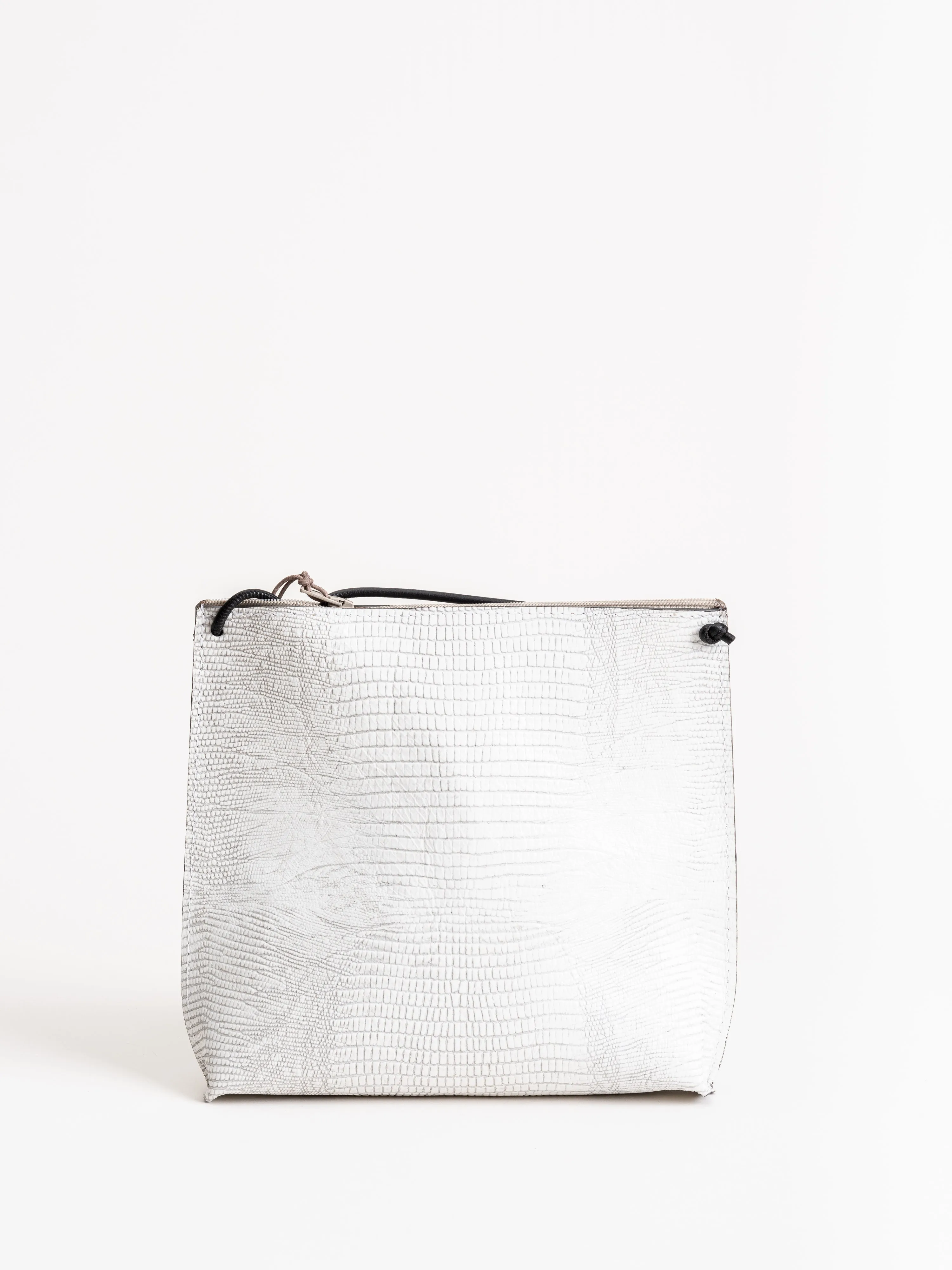 strappy pouch - white lizard