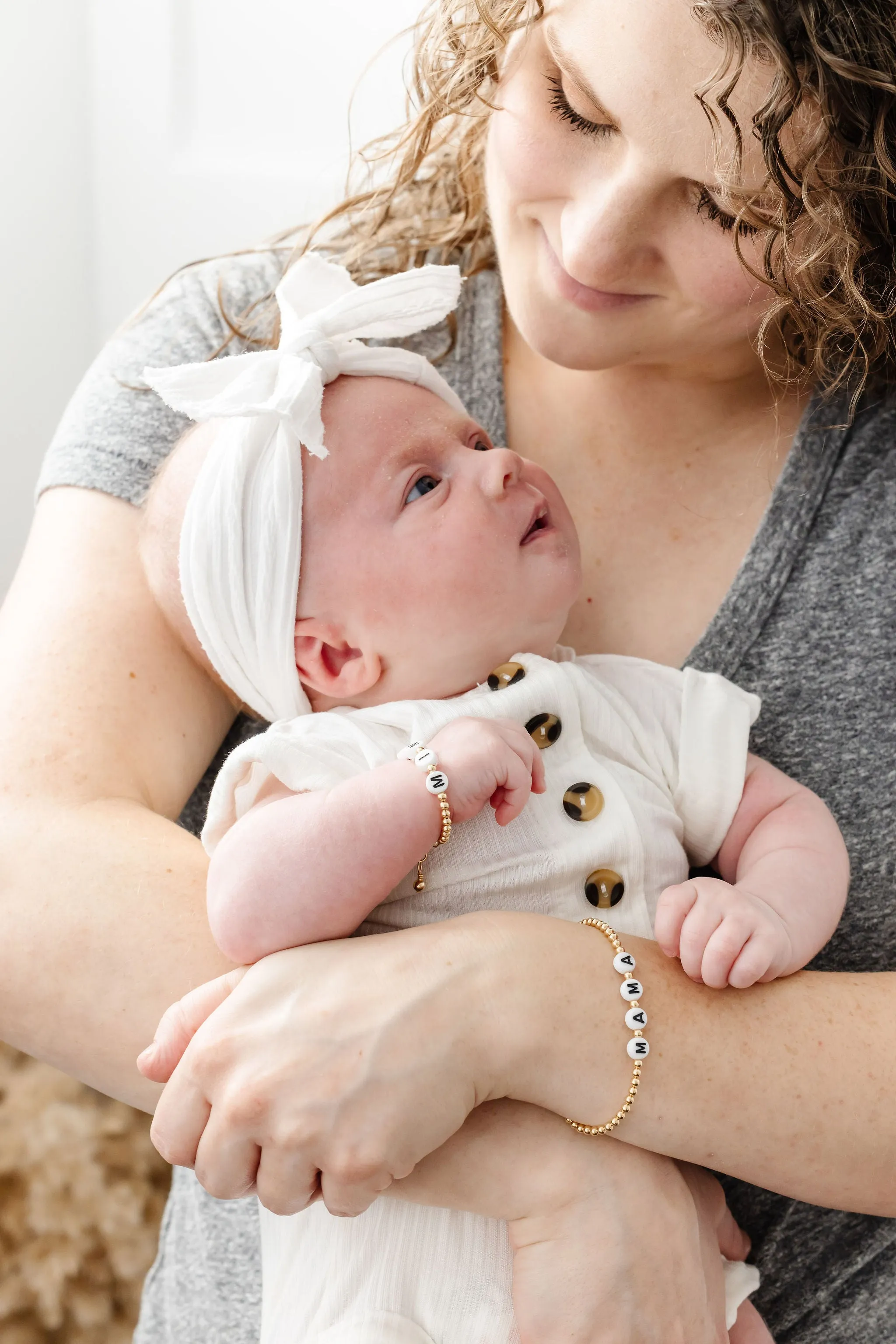 Stretchy MAMA Adult Bracelet (3MM 6MM beads)