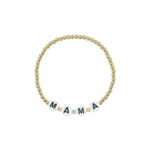 Stretchy MAMA Adult Bracelet (3MM 6MM beads)