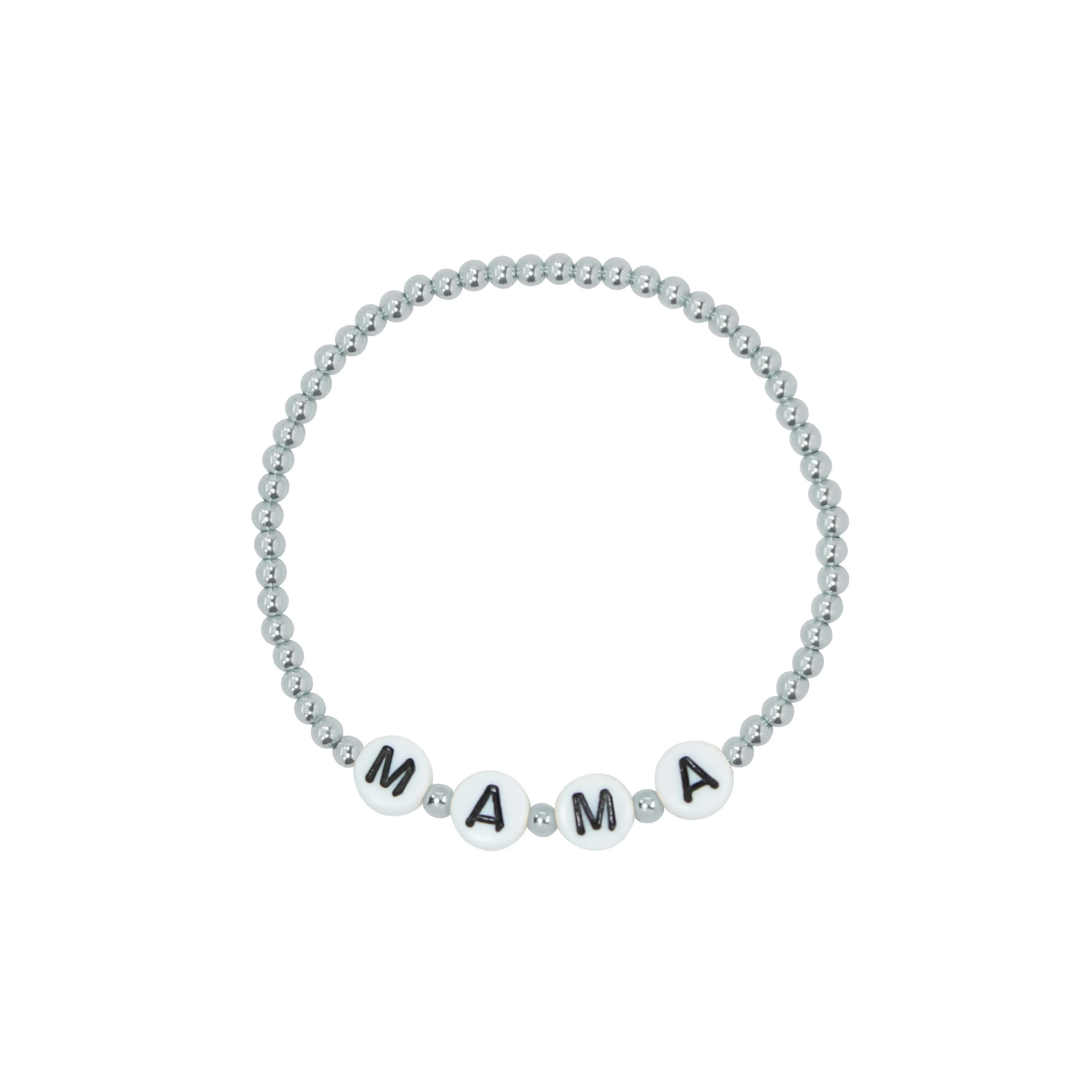 Stretchy MAMA Adult Bracelet (3MM 6MM beads)