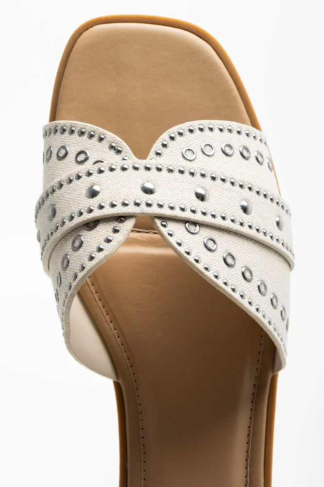 Studded Sandal Cream