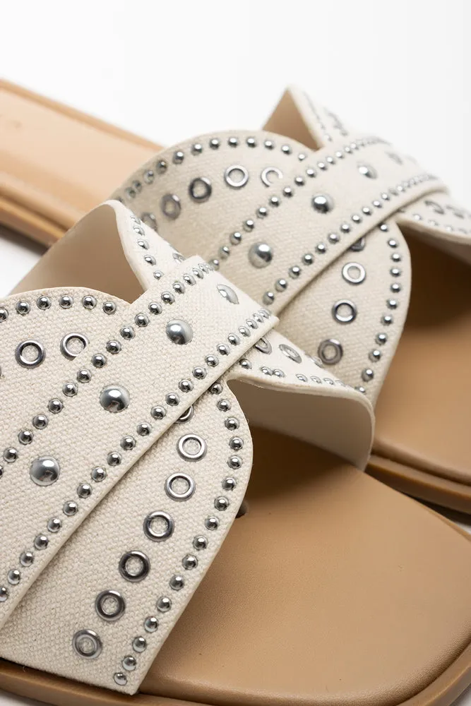 Studded Sandal Cream