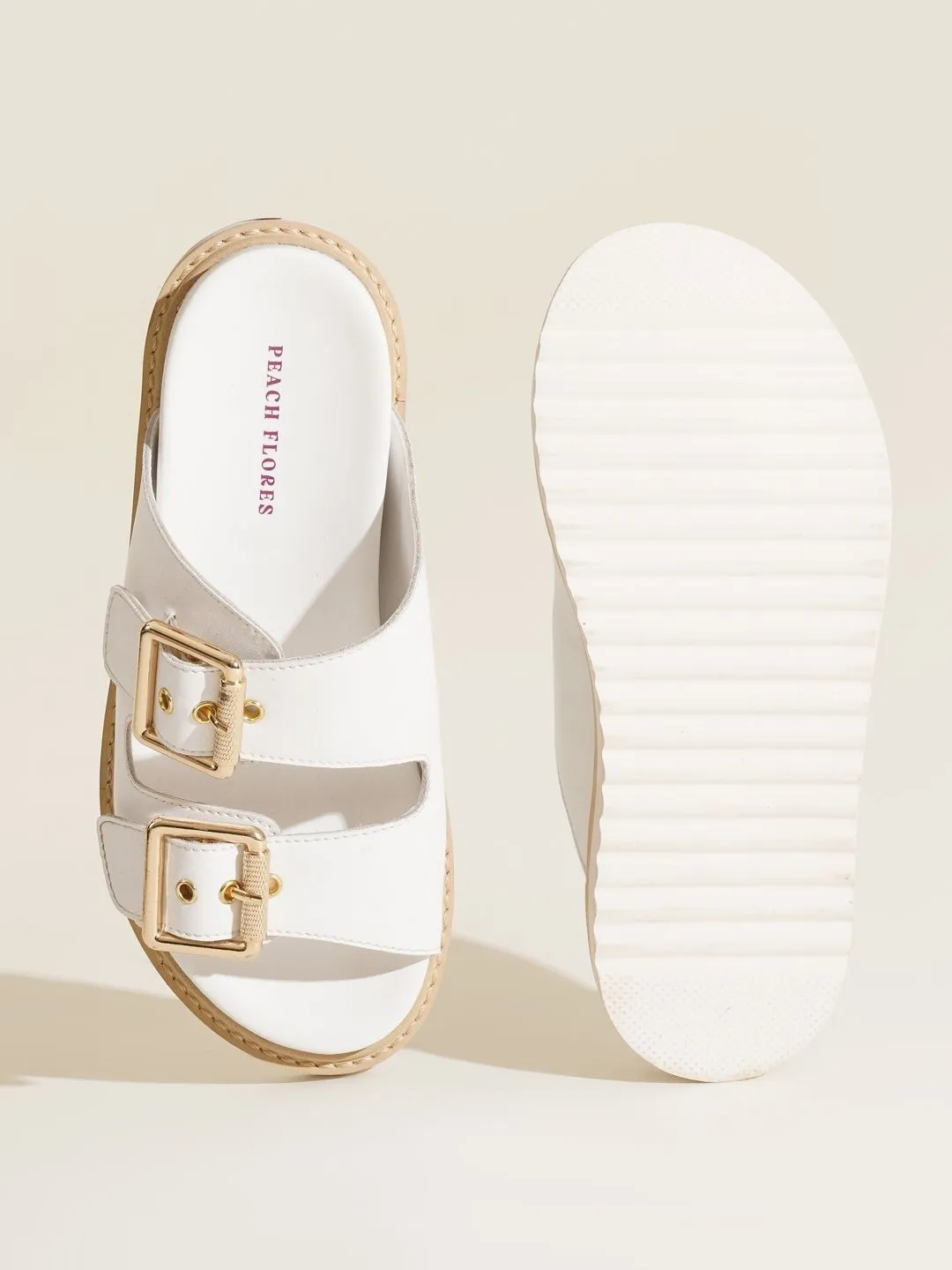 Swan Leather Slides