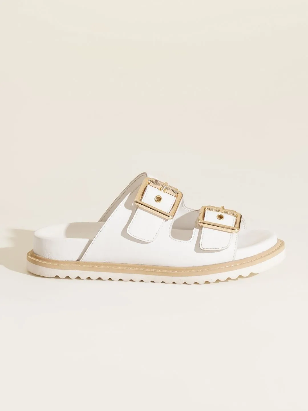 Swan Leather Slides