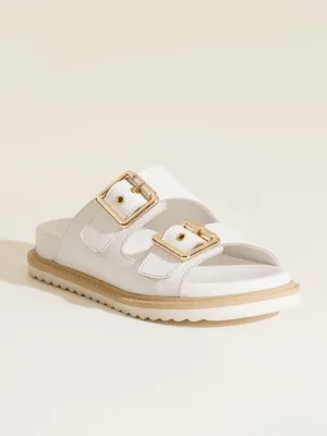Swan Leather Slides