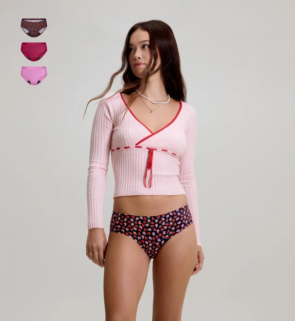 Teen Leakproof UltraThin No-Show Bikini 3-Pack - Kit