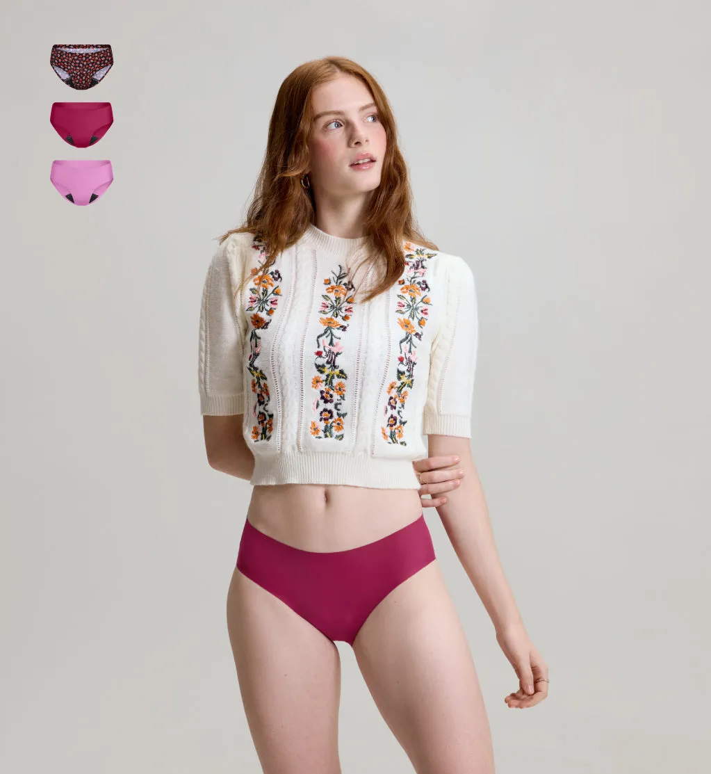 Teen Leakproof UltraThin No-Show Bikini 3-Pack - Kit