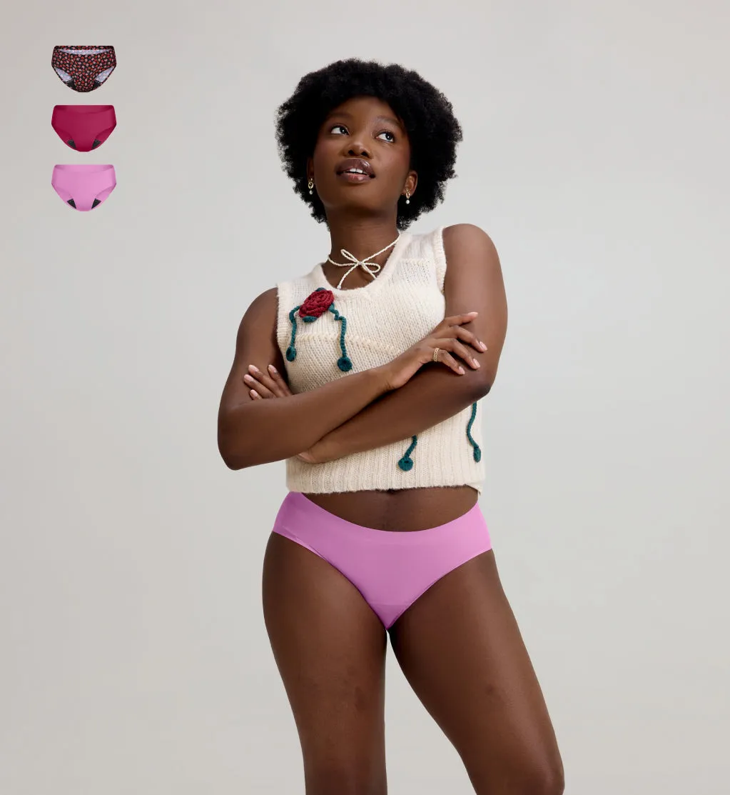 Teen Leakproof UltraThin No-Show Bikini 3-Pack - Kit