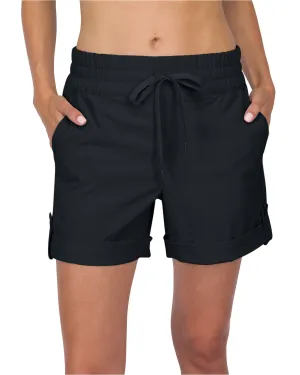 Three Sixty Six Womens Golf Shorts - 5” Inseam, Quick Dry Active Shorts w/Pockets, Adjustable Drawstring & Stretchy Waistband
