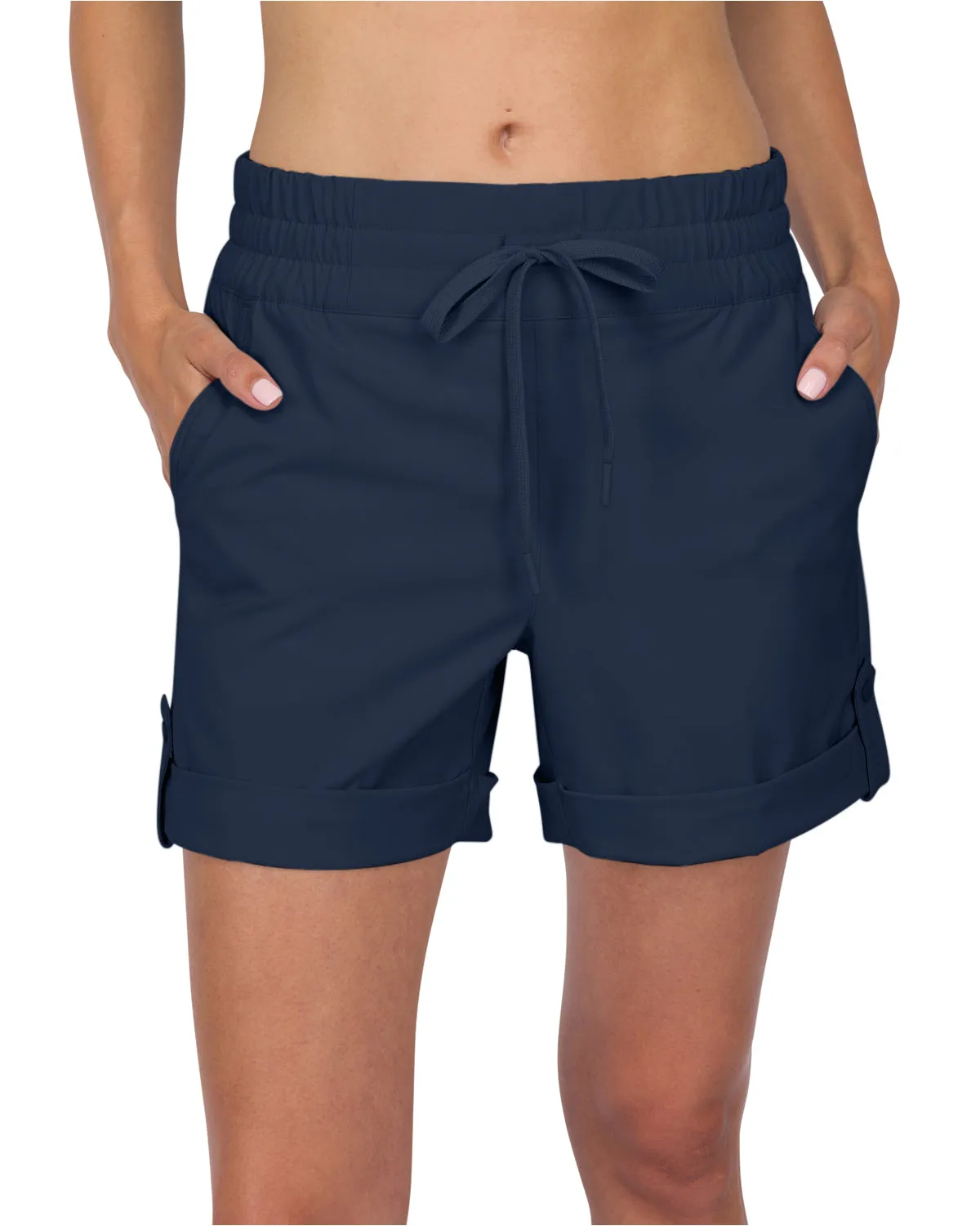 Three Sixty Six Womens Golf Shorts - 5” Inseam, Quick Dry Active Shorts w/Pockets, Adjustable Drawstring & Stretchy Waistband