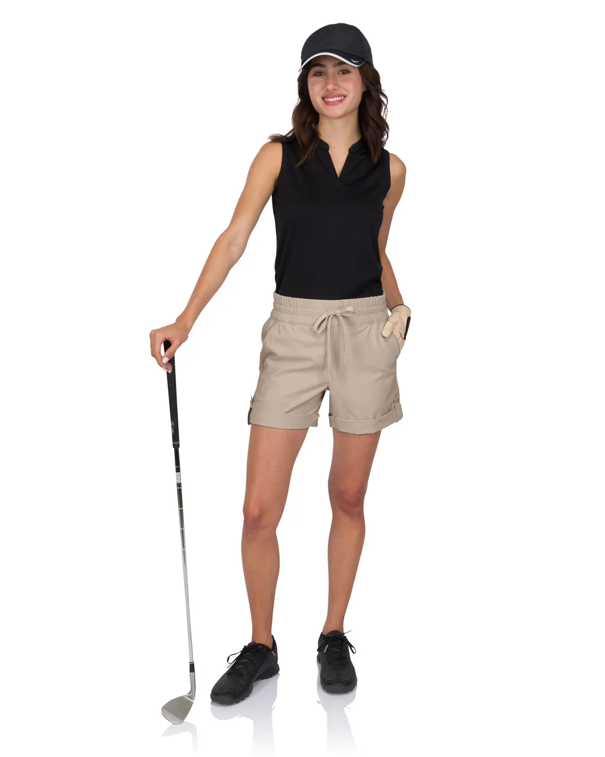 Three Sixty Six Womens Golf Shorts - 5” Inseam, Quick Dry Active Shorts w/Pockets, Adjustable Drawstring & Stretchy Waistband