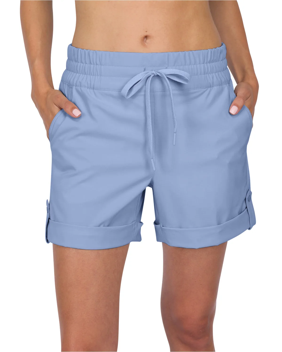 Three Sixty Six Womens Golf Shorts - 5” Inseam, Quick Dry Active Shorts w/Pockets, Adjustable Drawstring & Stretchy Waistband