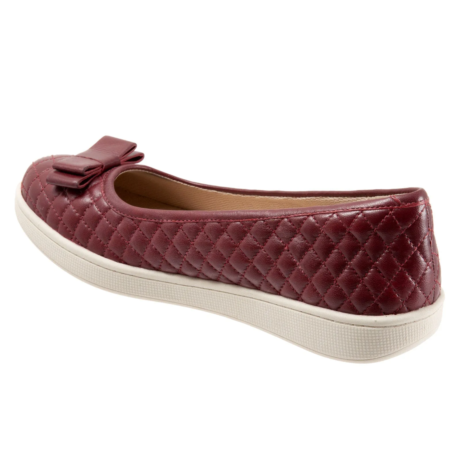 Trotters Anna T2256-601 Womens Red Narrow Leather Ballet Flats Shoes