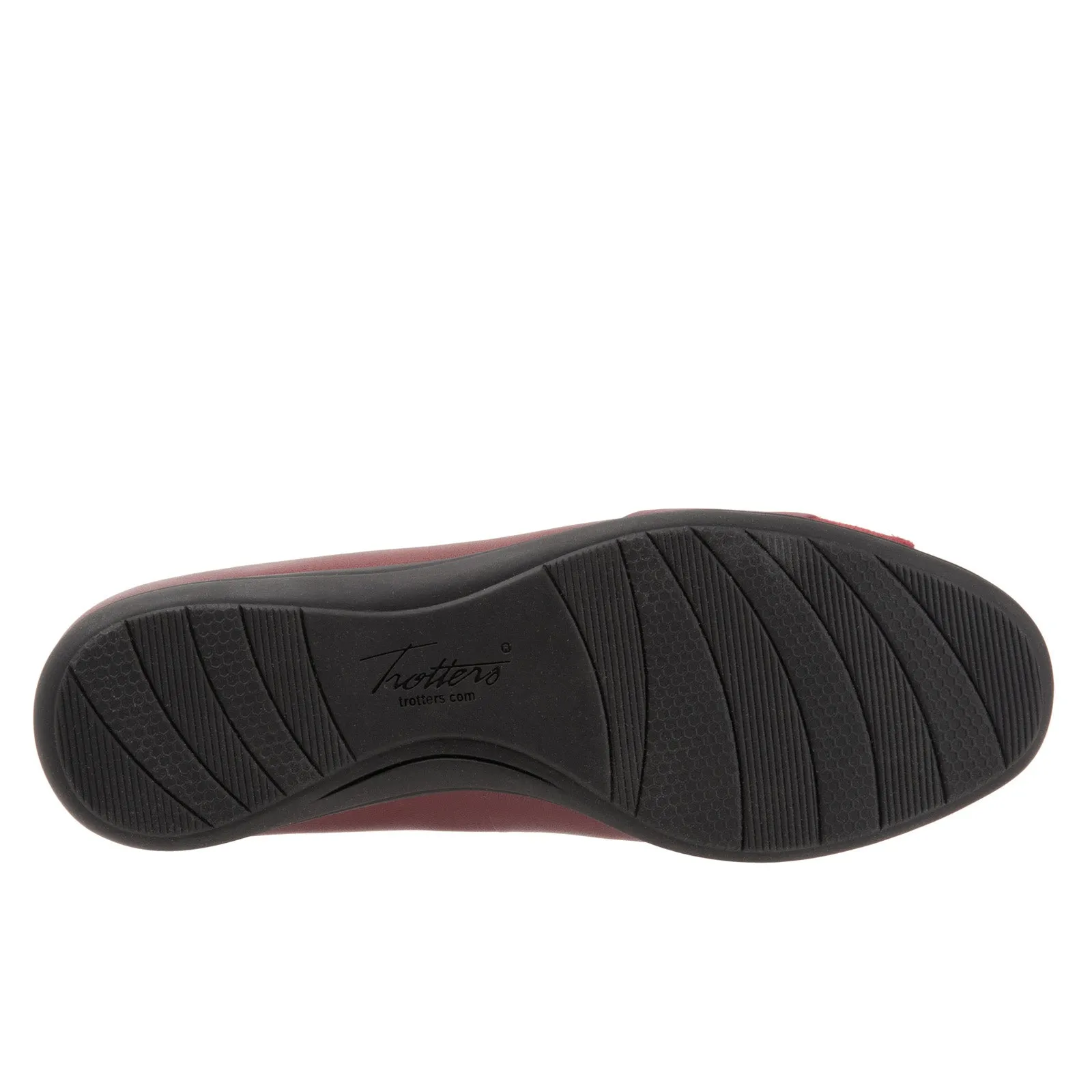 Trotters Danni T2155-601 Womens Red Narrow Leather Ballet Flats Shoes