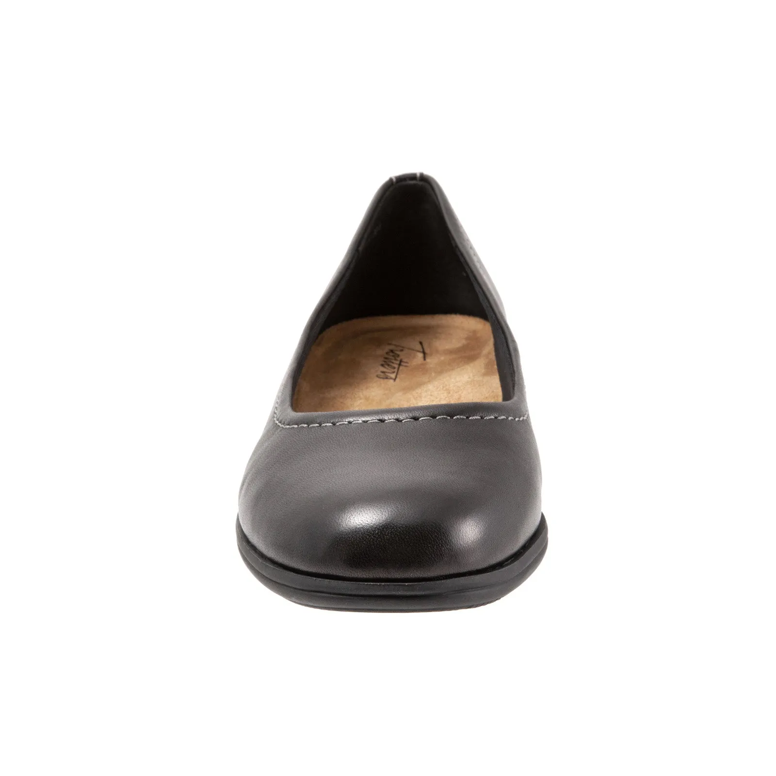 Trotters Darcey T1904-001 Womens Black Extra Wide Ballet Flats Shoes