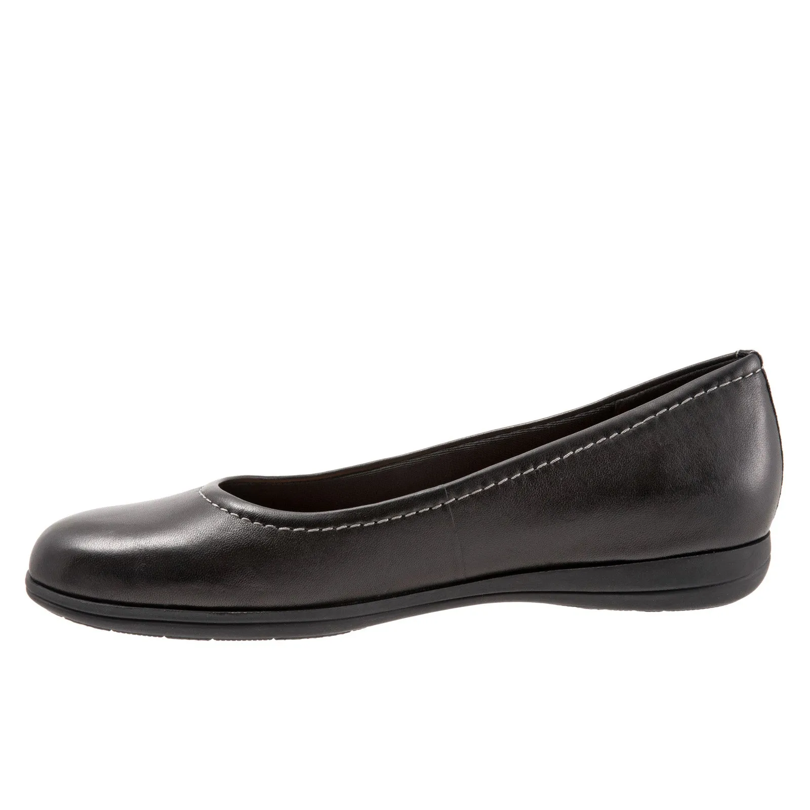 Trotters Darcey T1904-001 Womens Black Extra Wide Ballet Flats Shoes
