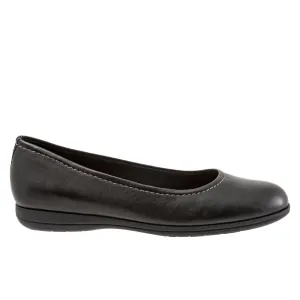 Trotters Darcey T1904-001 Womens Black Extra Wide Ballet Flats Shoes