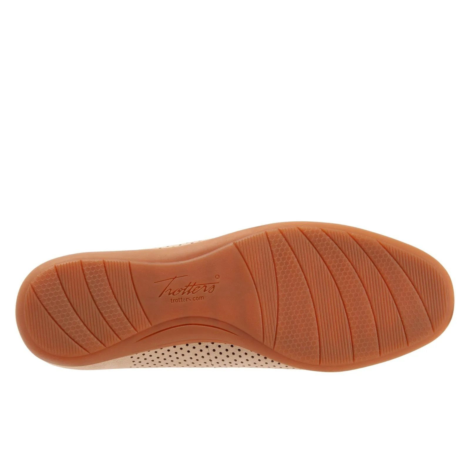 Trotters Darcey T1904-277 Womens Beige Narrow Leather Ballet Flats Shoes
