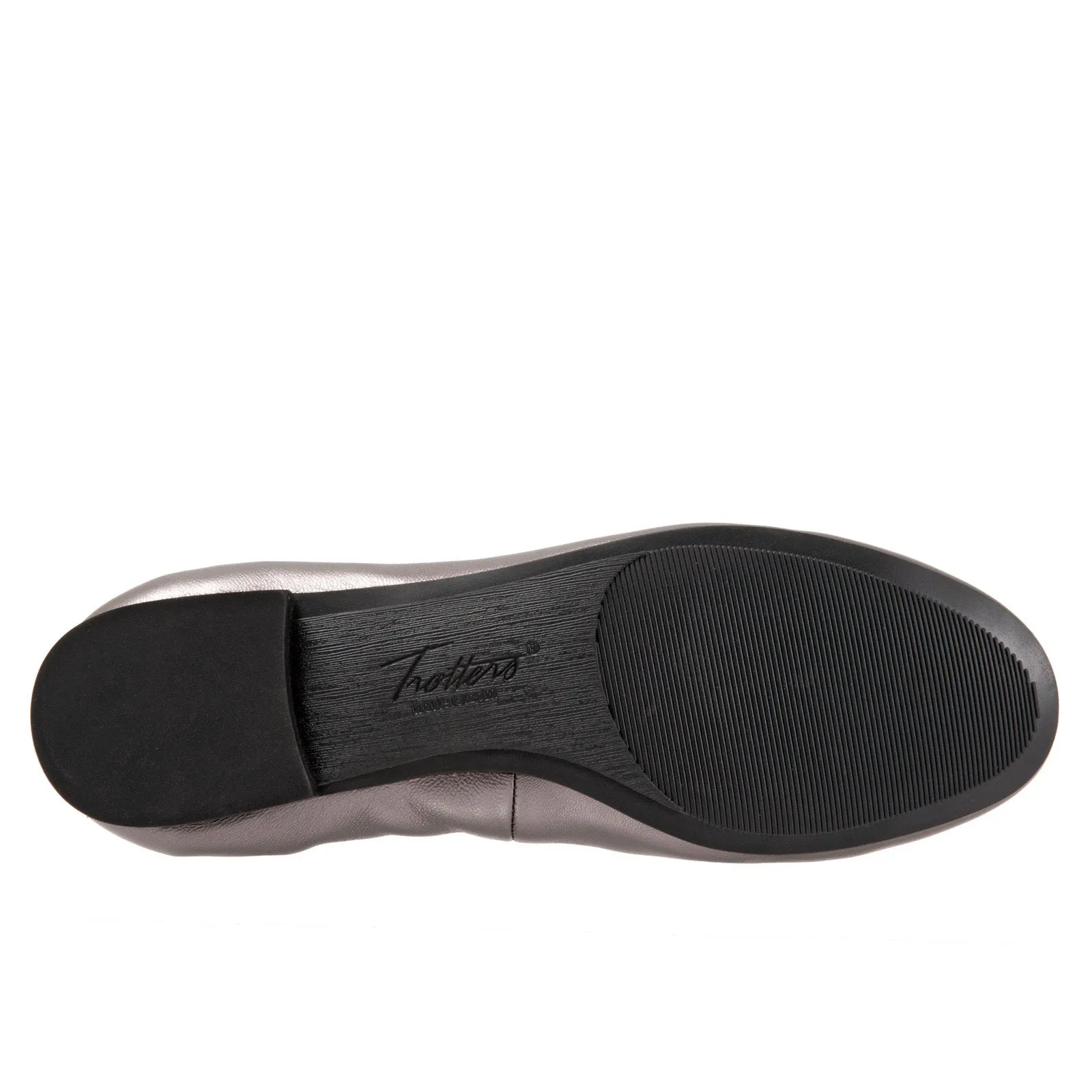 Trotters Gia T2252-033 Womens Gray Leather Slip On Ballet Flats Shoes